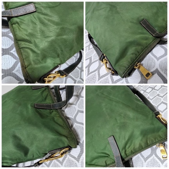 Authentic Prada Saffiano-Trimmed Tessuto Tote Bag Green - Picture 12 of 15